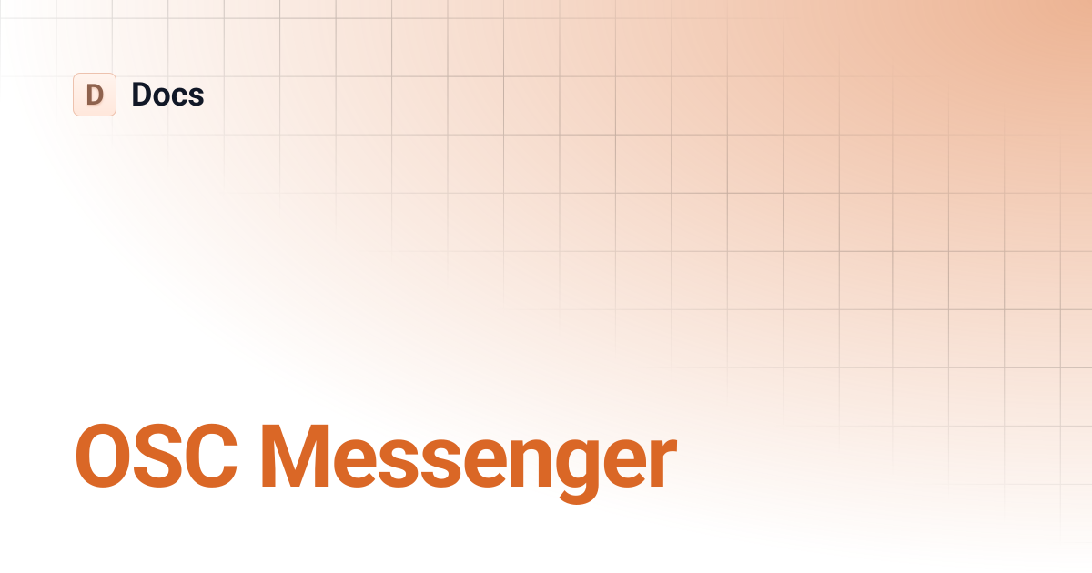 OSC Messenger | Docs